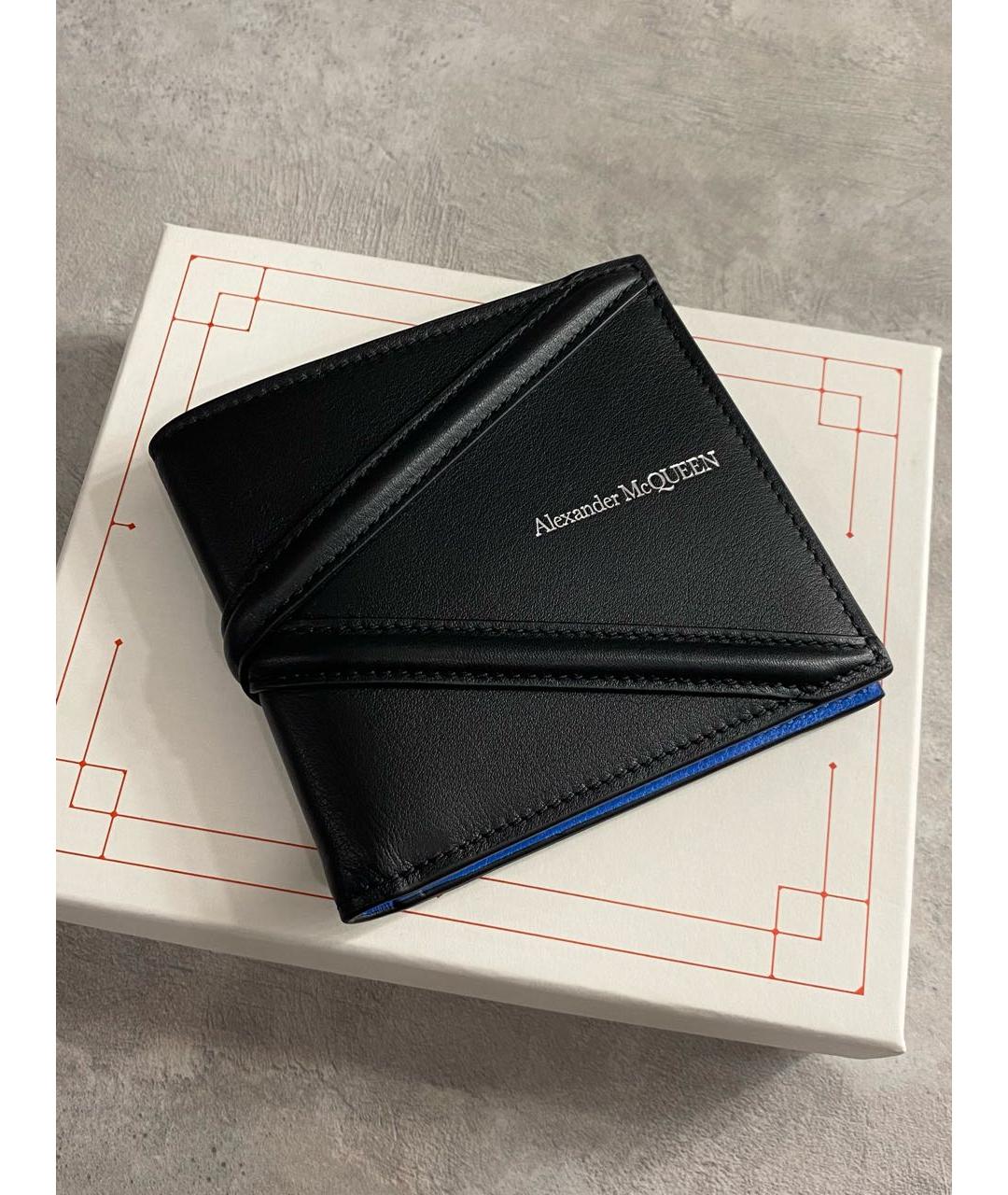 ALEXANDER MCQUEEN Черный кожаный кошелек, фото 2