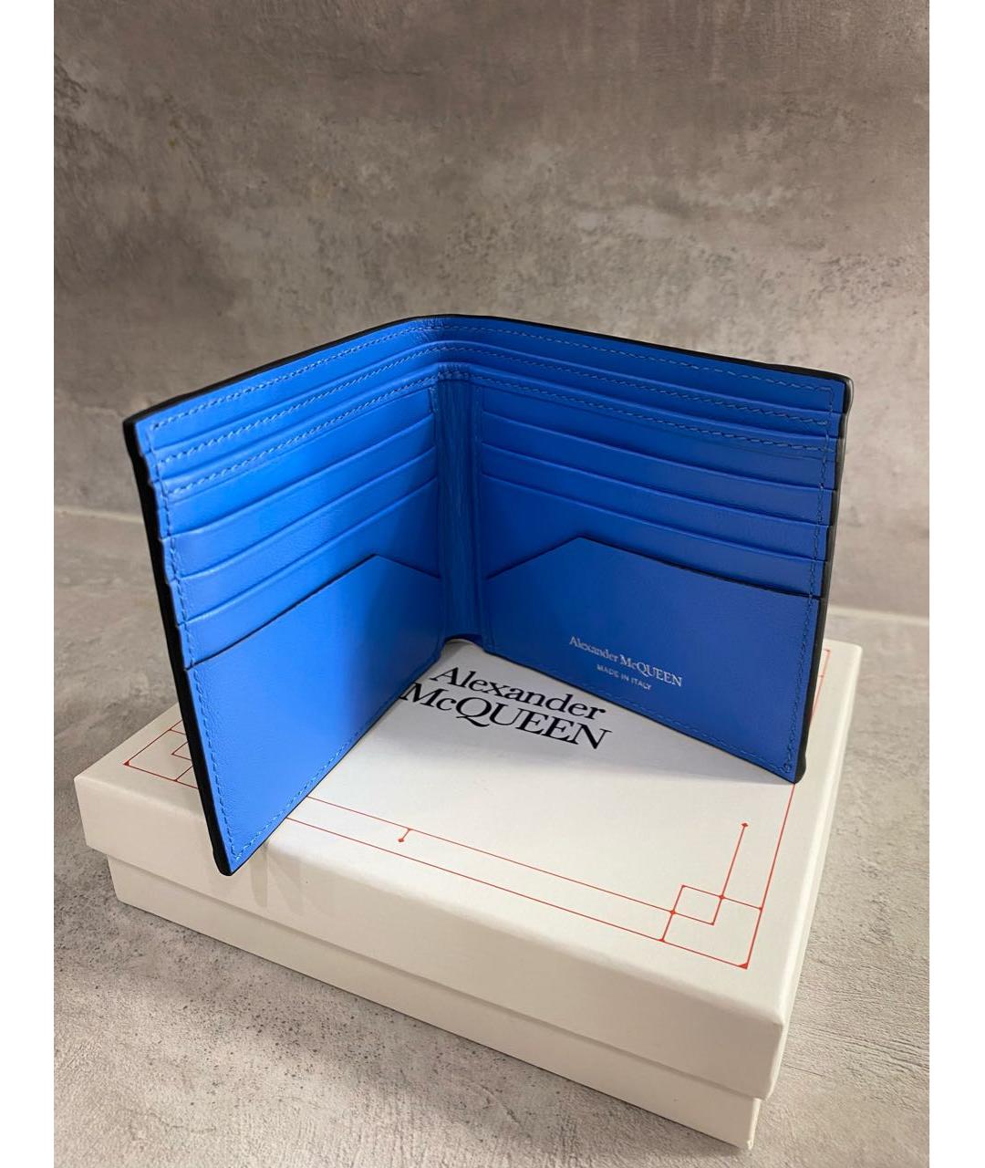 ALEXANDER MCQUEEN Черный кожаный кошелек, фото 6