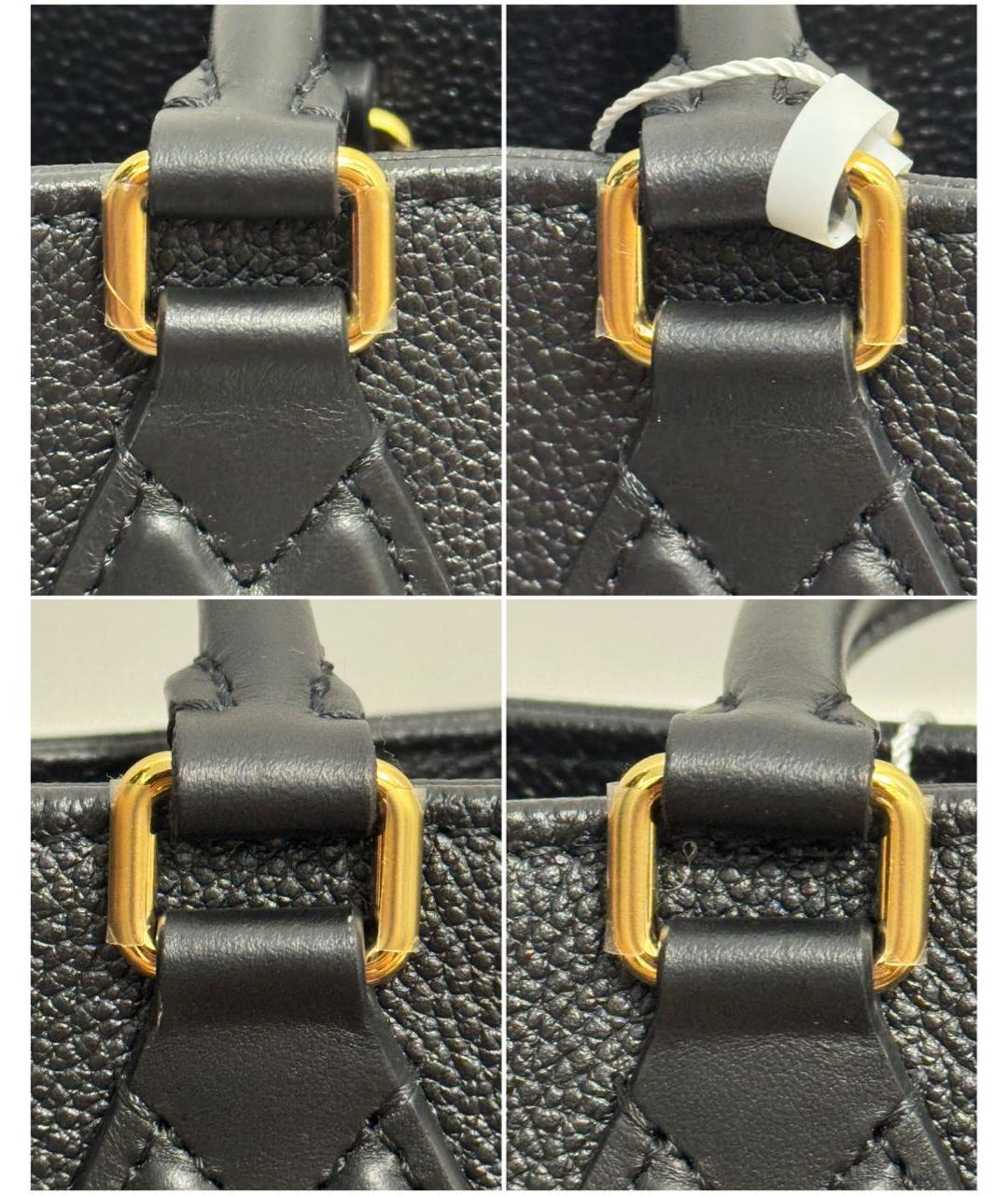 LOUIS VUITTON Черная кожаная сумка с короткими ручками, фото 5