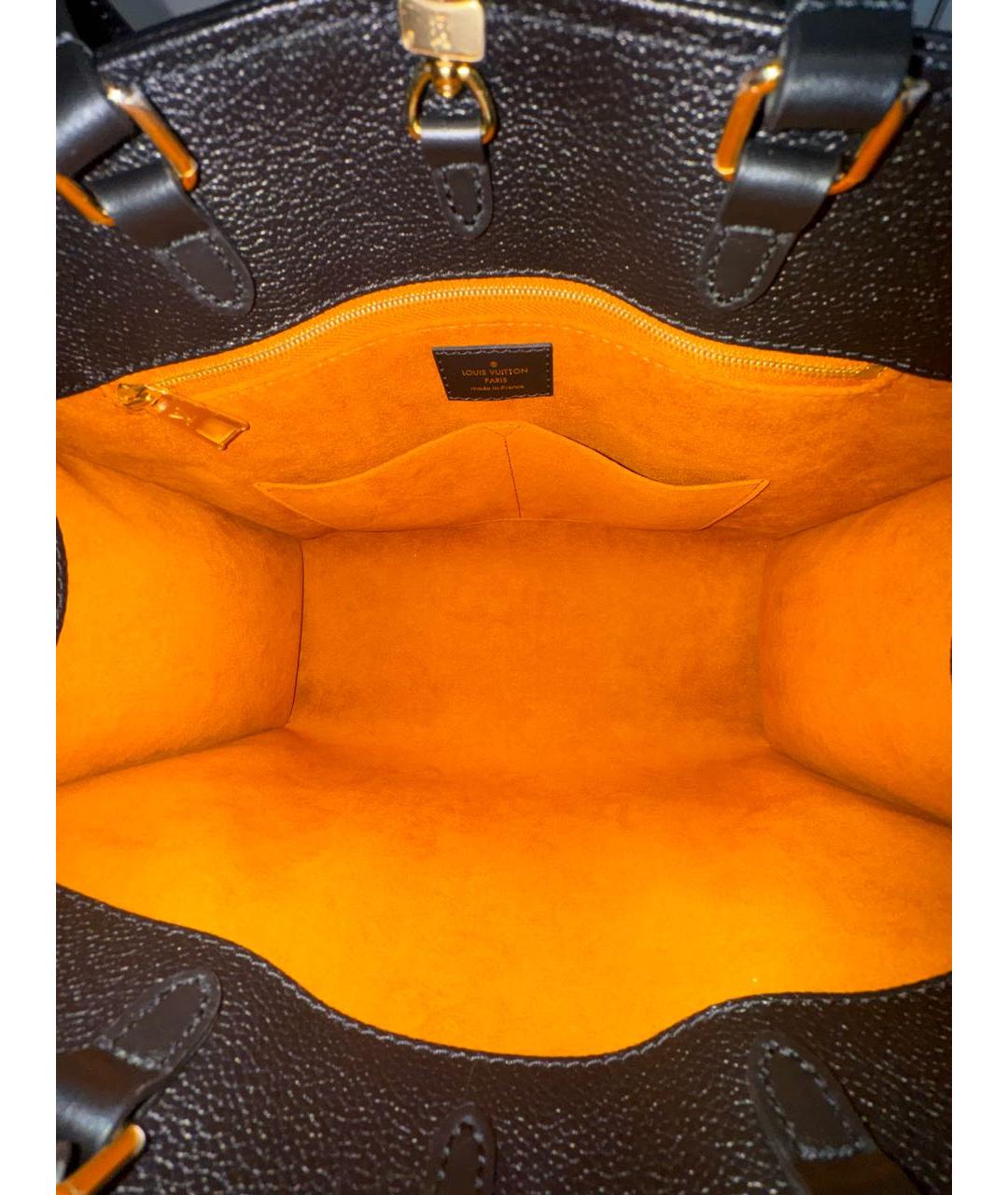 LOUIS VUITTON Черная кожаная сумка с короткими ручками, фото 8