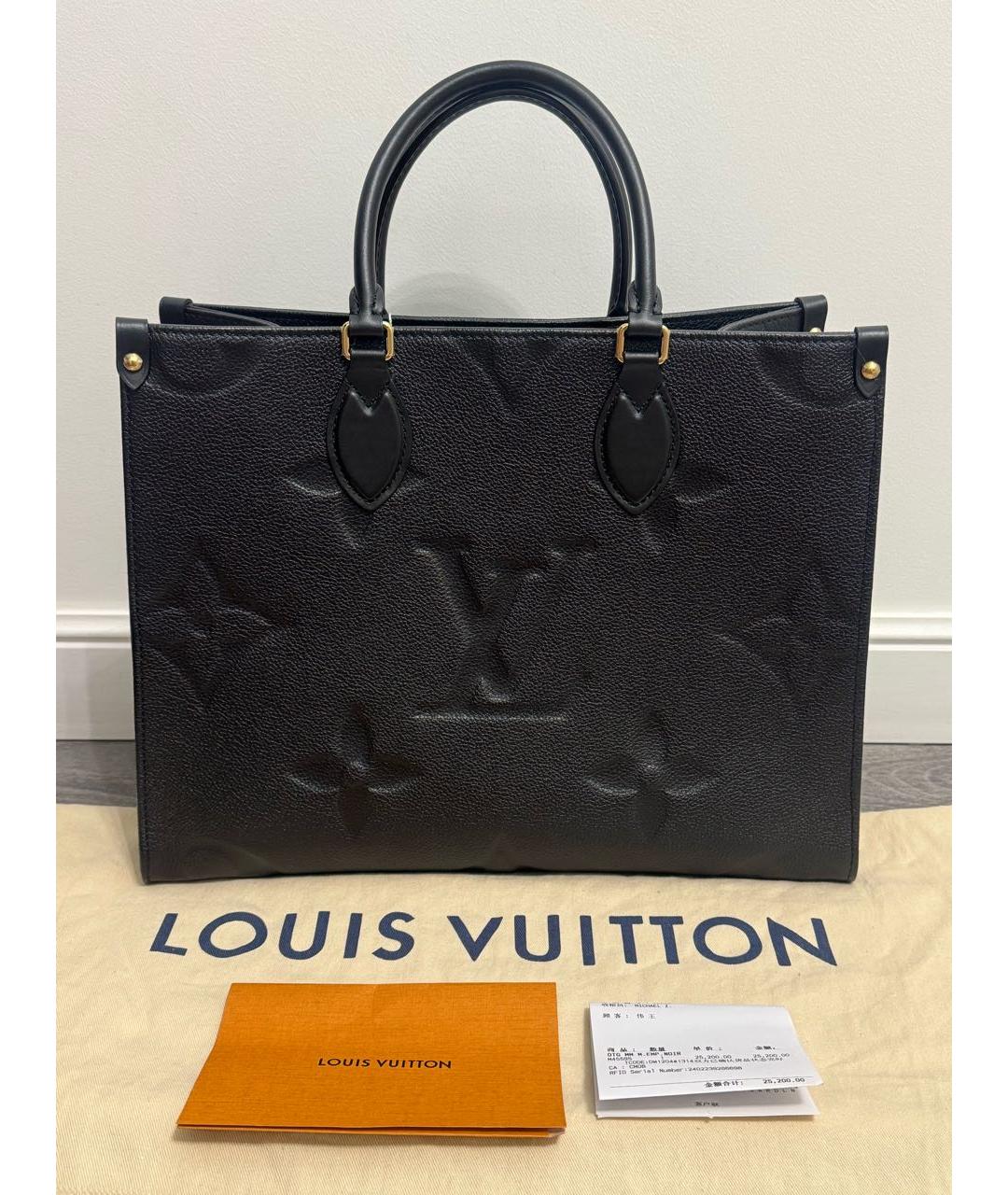 LOUIS VUITTON Черная кожаная сумка с короткими ручками, фото 9