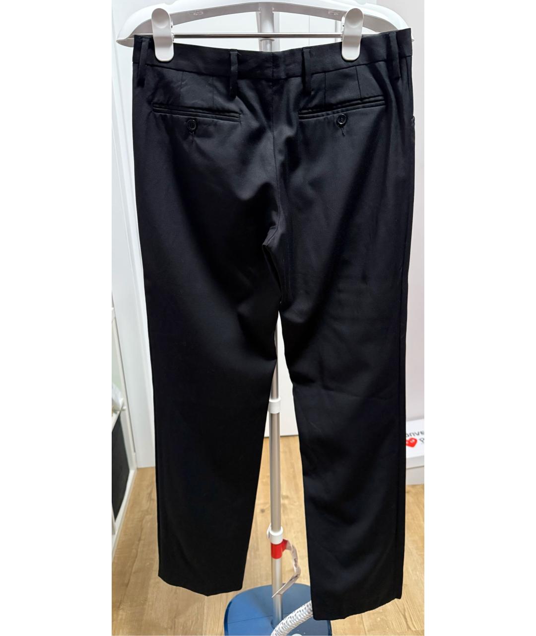 DOLCE&GABBANA Черные шерстяные классические брюки, фото 2