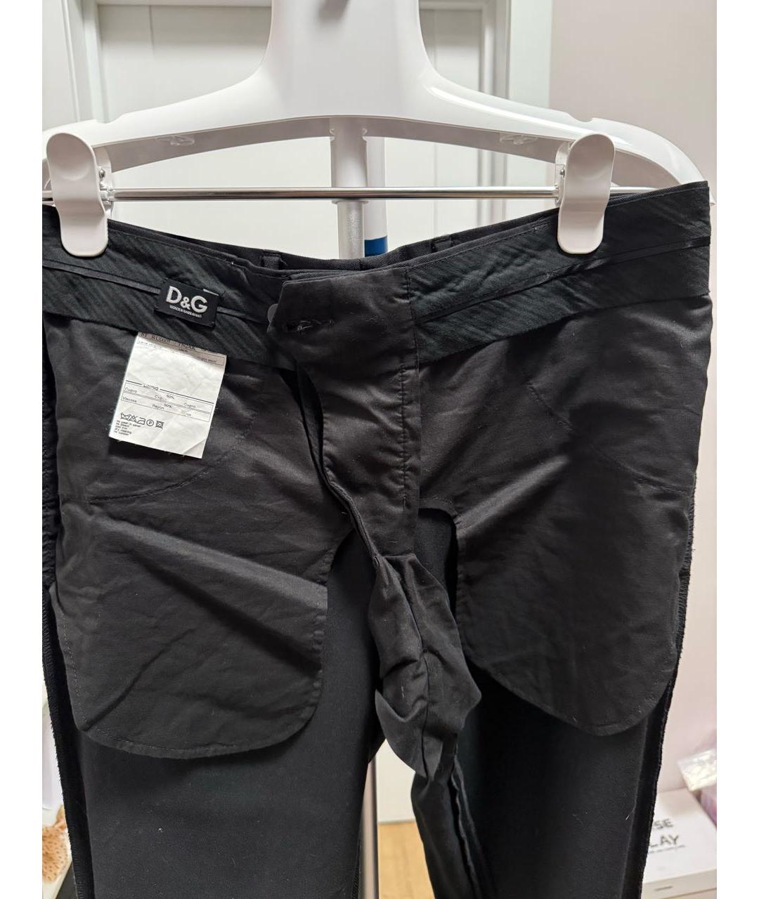 DOLCE&GABBANA Черные шерстяные классические брюки, фото 3