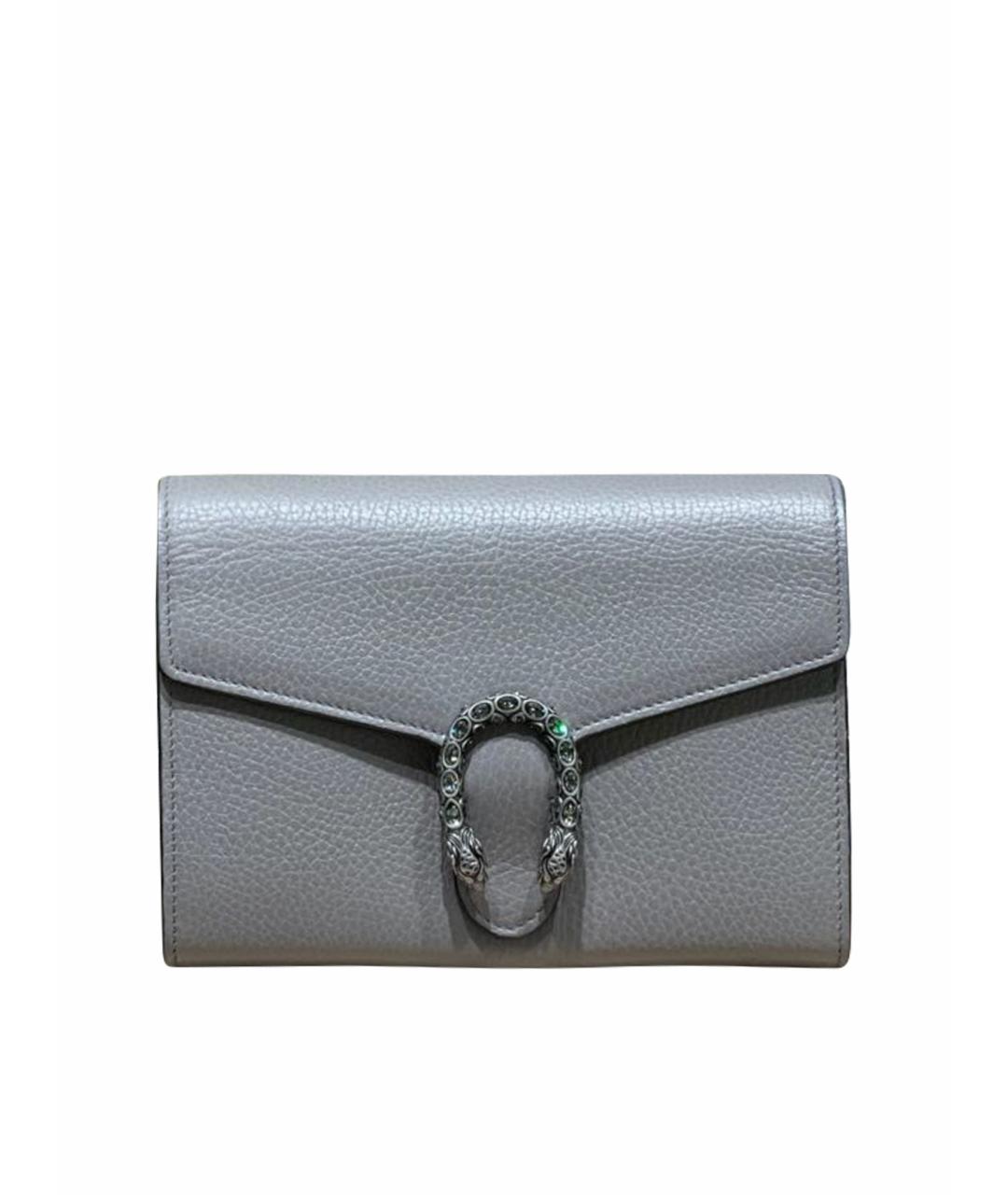 GUCCI Серая кожаная сумка через плечо, фото 1