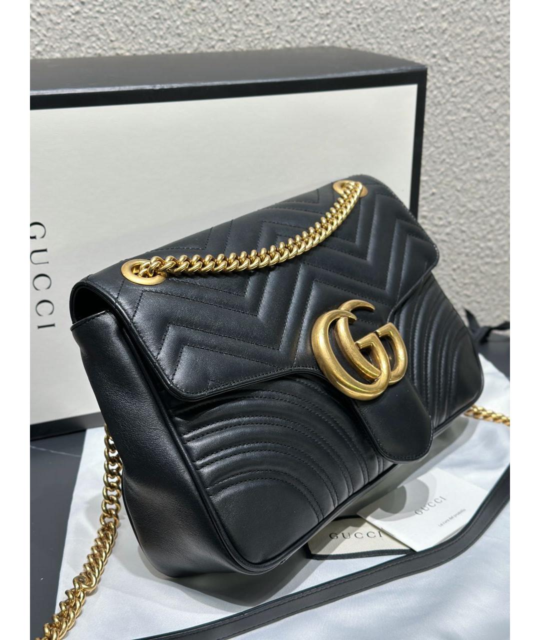 GUCCI Черная кожаная сумка через плечо, фото 3