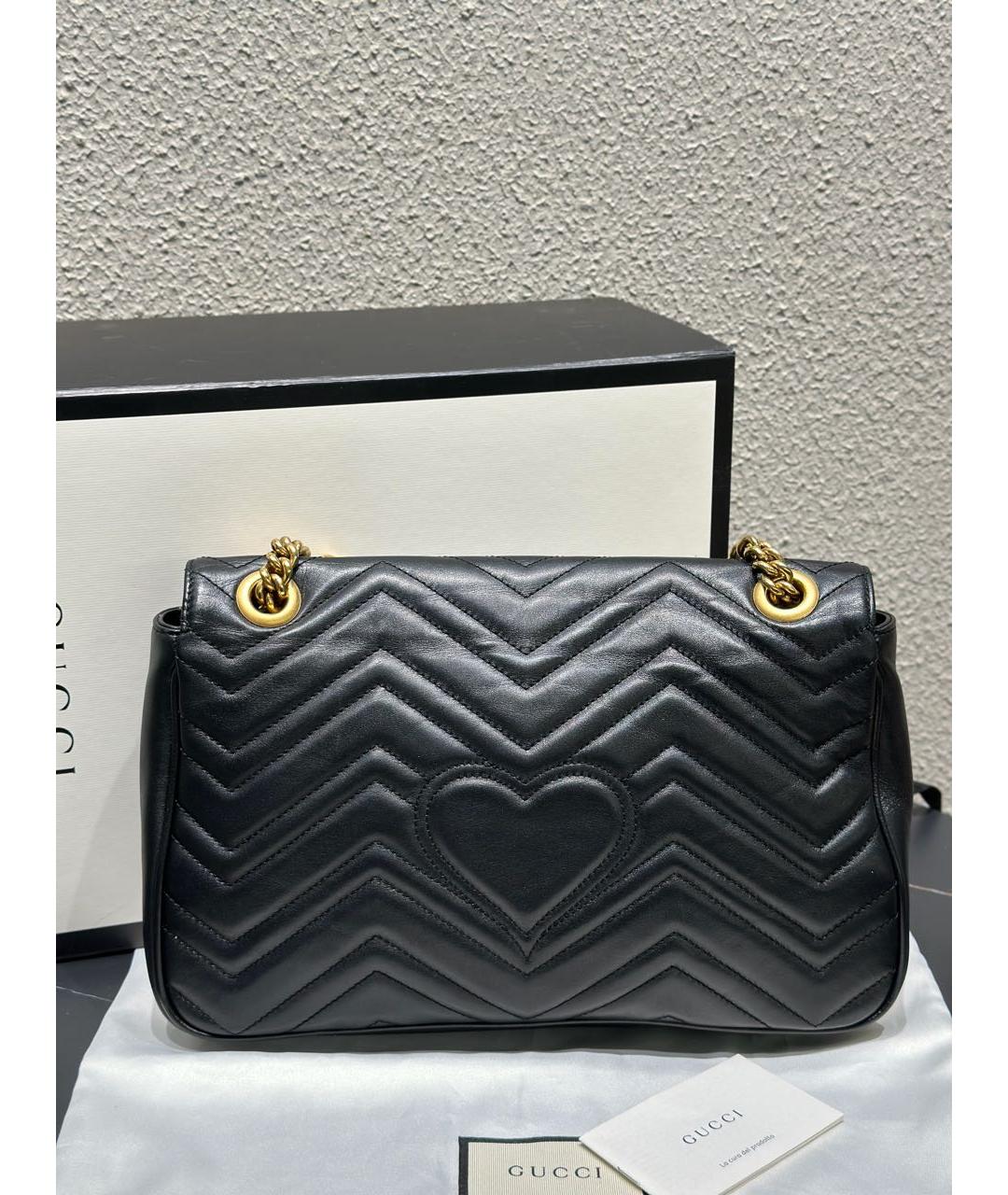 GUCCI Черная кожаная сумка через плечо, фото 5