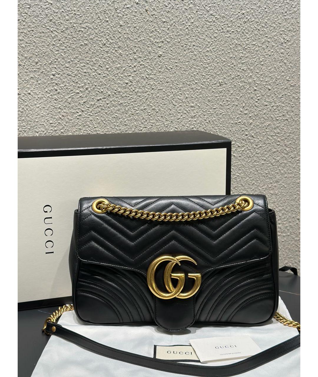 GUCCI Черная кожаная сумка через плечо, фото 2