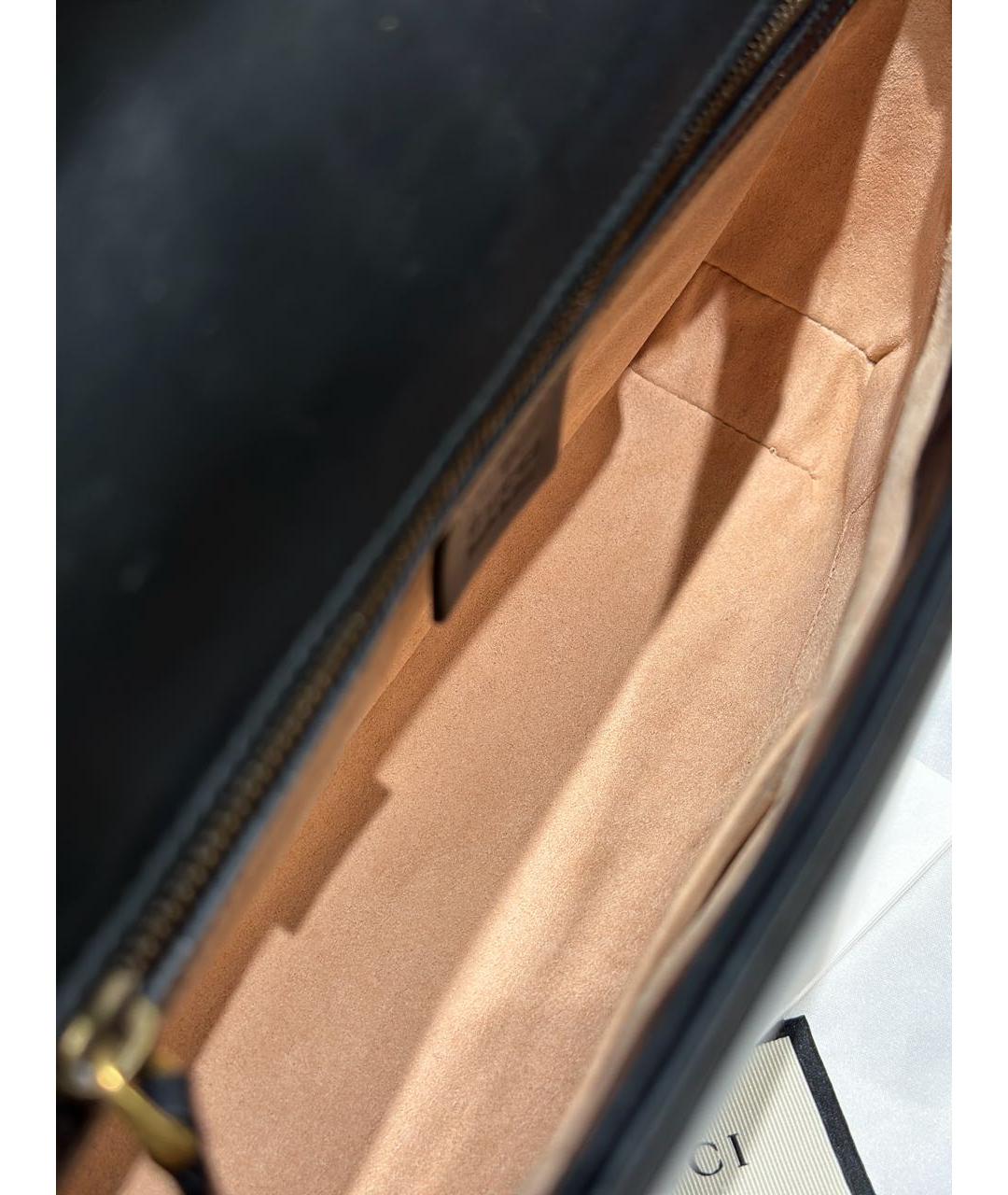 GUCCI Черная кожаная сумка через плечо, фото 7