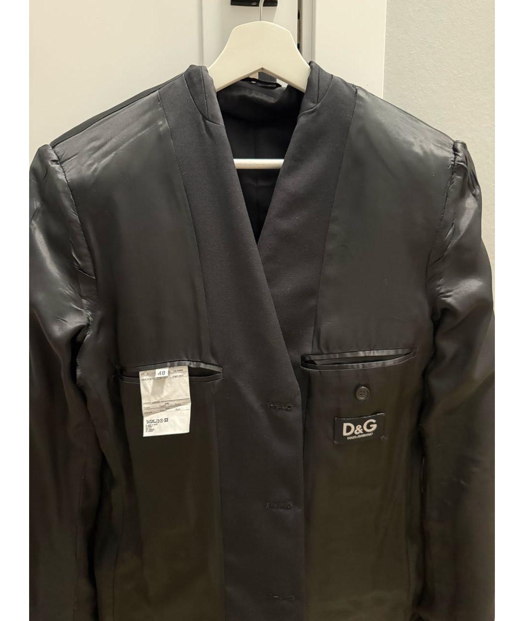 DOLCE&GABBANA Черный шерстяной пиджак, фото 3