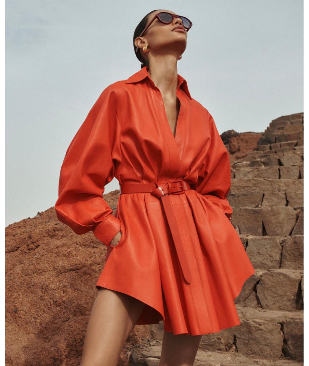 ZIMMERMANN Красное кожаное коктейльное платье, фото 4