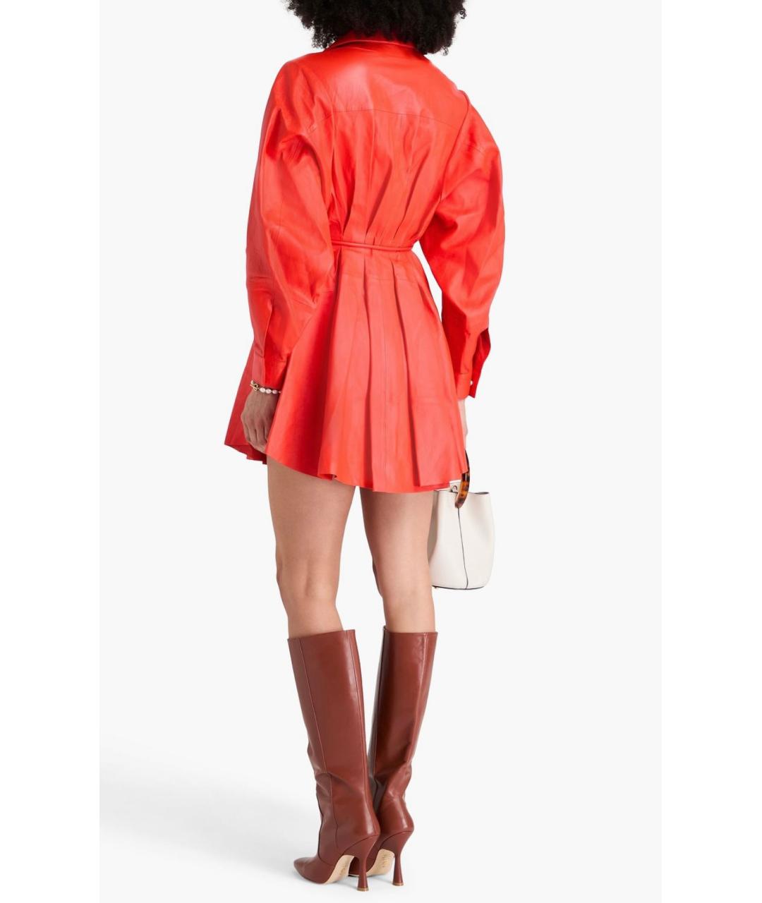 ZIMMERMANN Красное кожаное коктейльное платье, фото 3