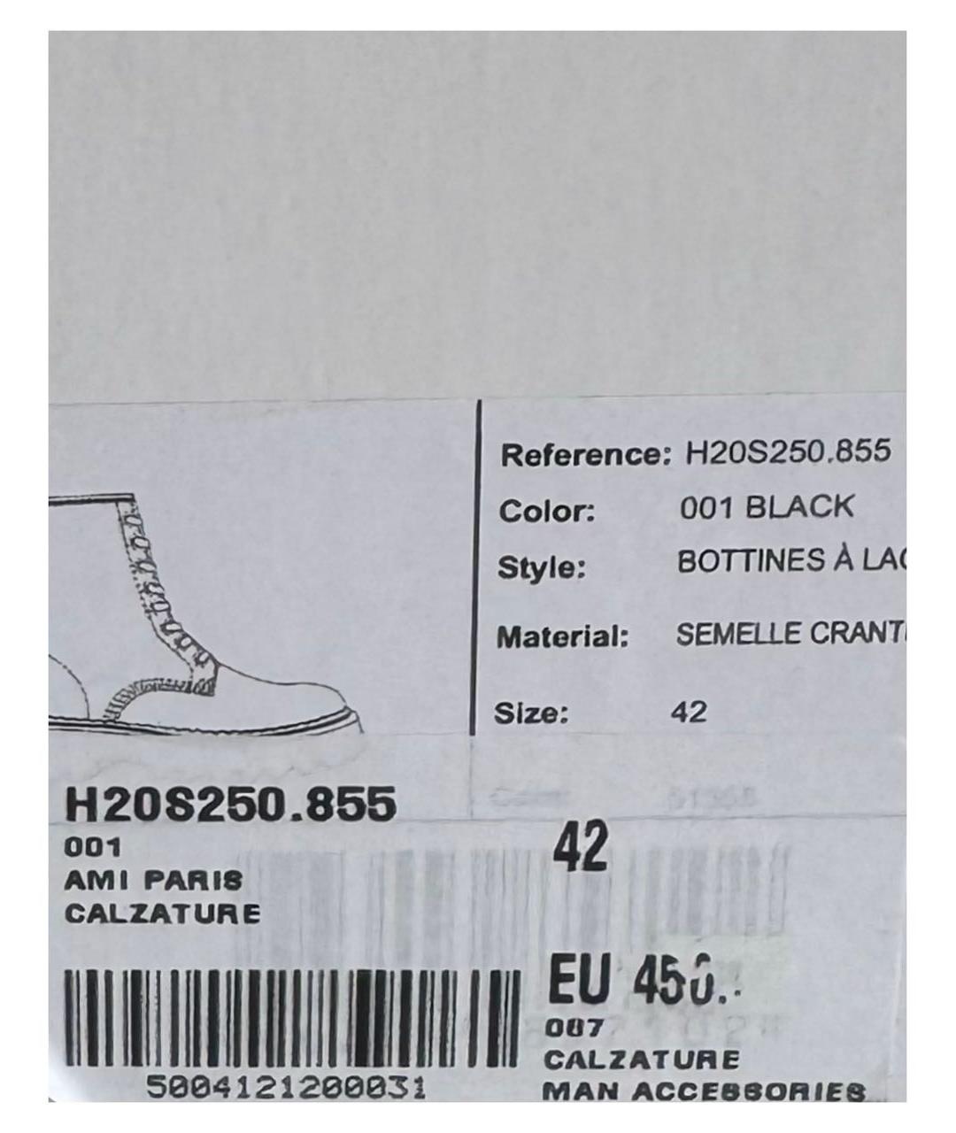 AMI ALEXANDRE MATTIUSSI Черные кожаные высокие ботинки, фото 4