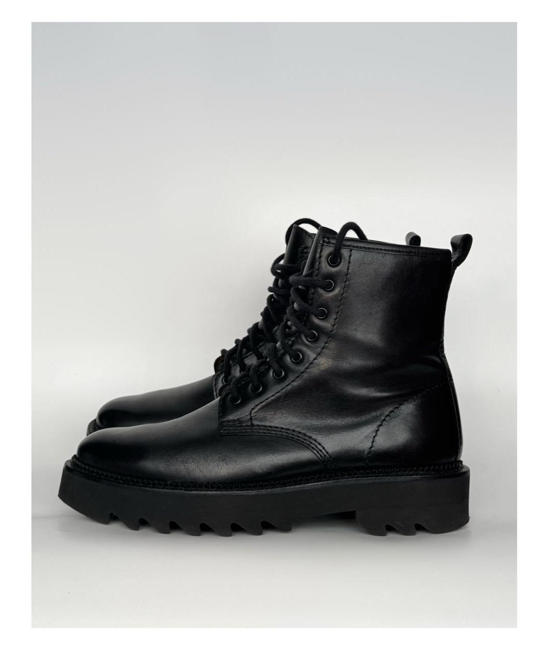 AMI ALEXANDRE MATTIUSSI Черные кожаные высокие ботинки, фото 7