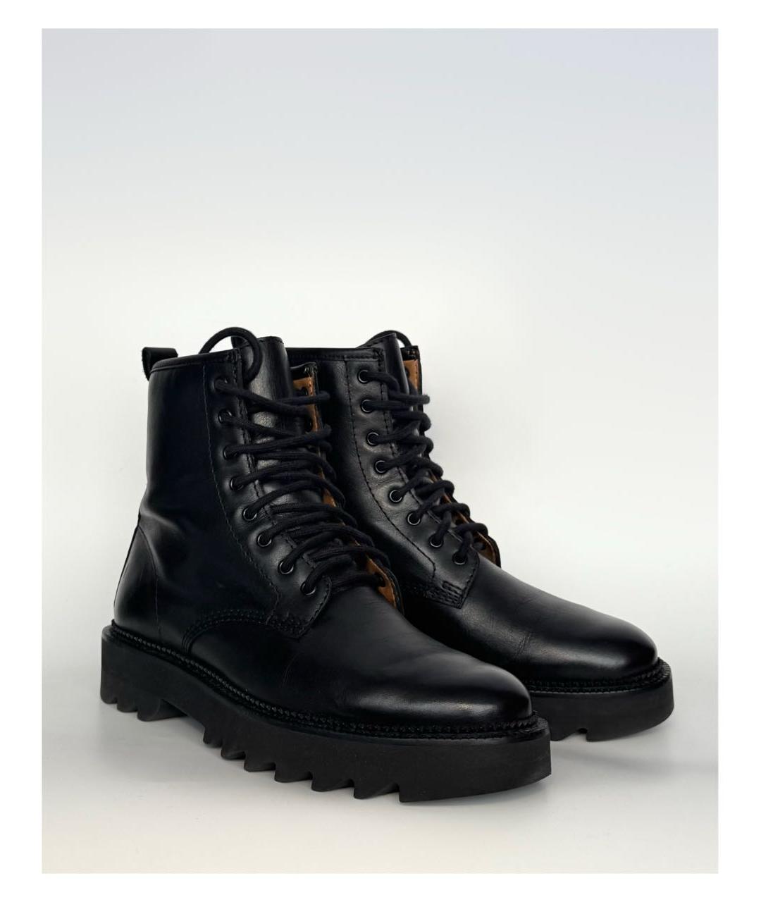 AMI ALEXANDRE MATTIUSSI Черные кожаные высокие ботинки, фото 5