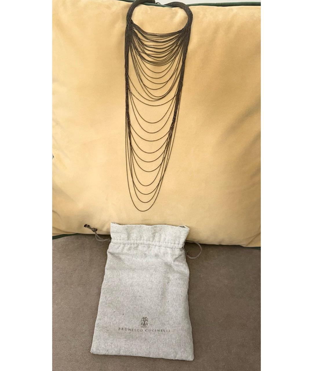BRUNELLO CUCINELLI Серебряное латунное колье, фото 4