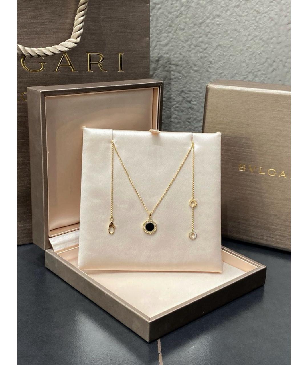 BVLGARI Черное колье из желтого золота, фото 4