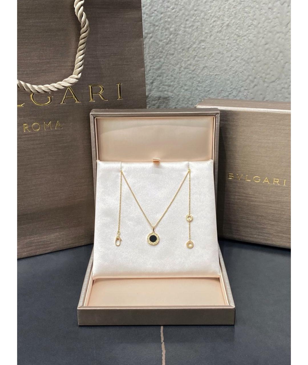 BVLGARI Черное колье из желтого золота, фото 2