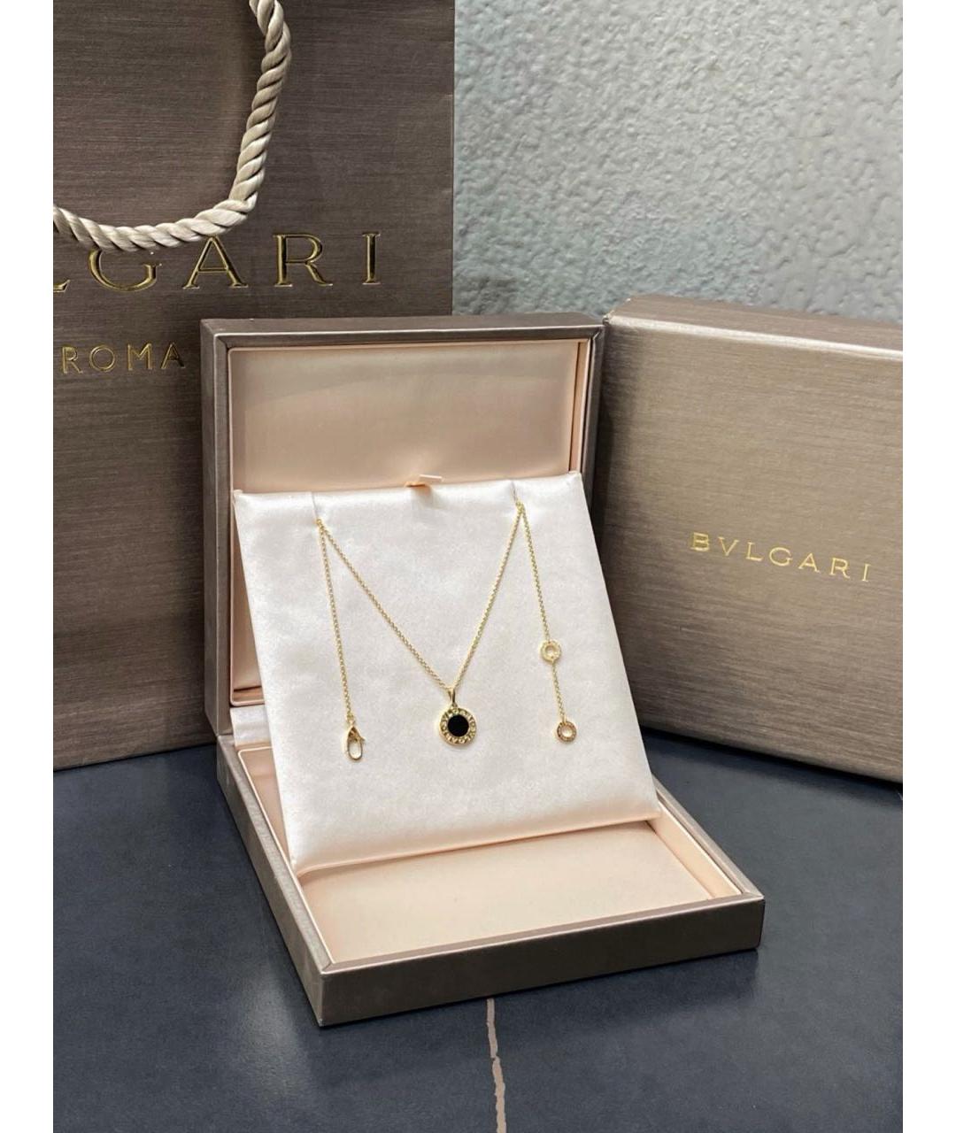 BVLGARI Черное колье из желтого золота, фото 3