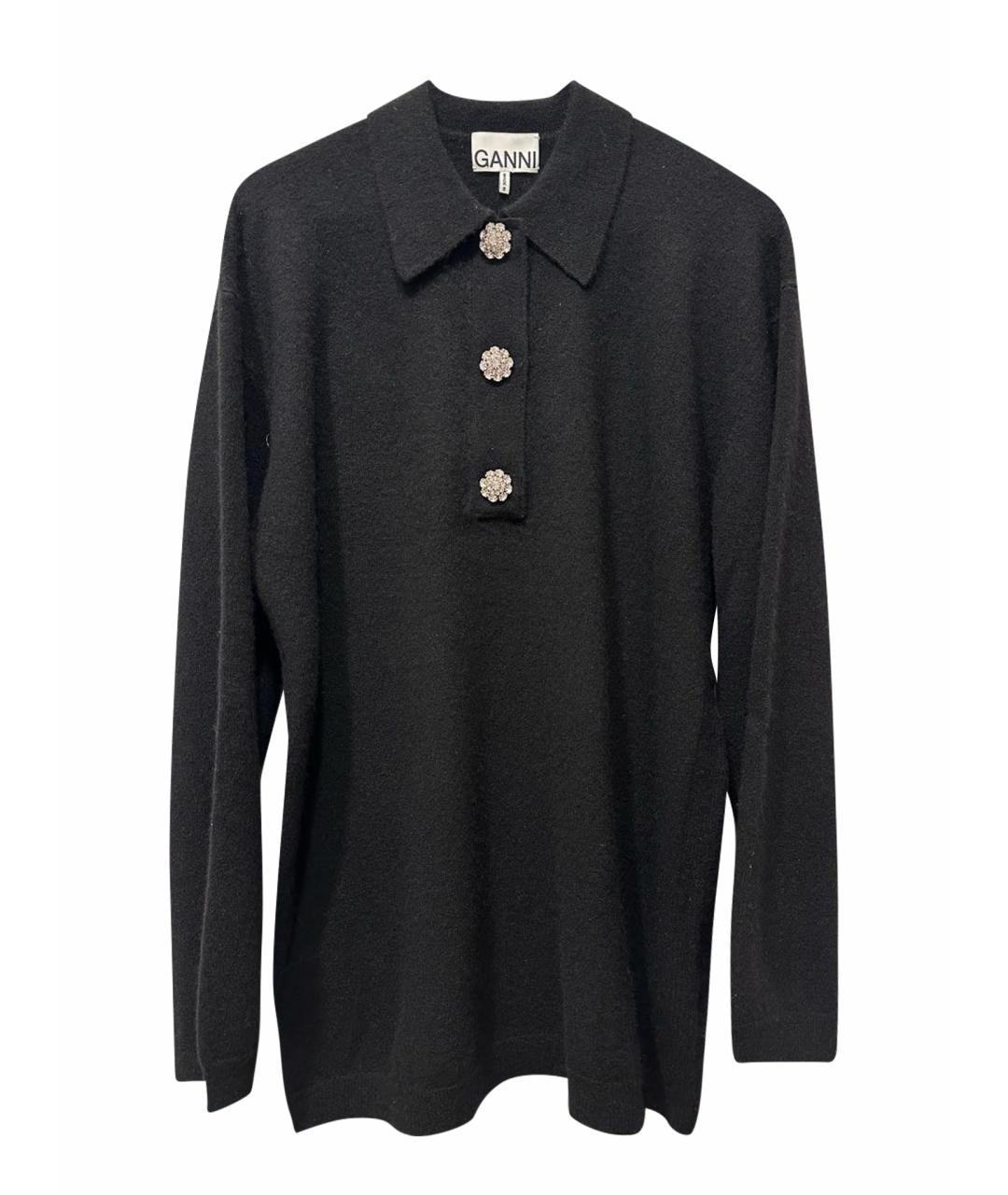 GANNI Черный кашемировый джемпер / свитер, фото 1