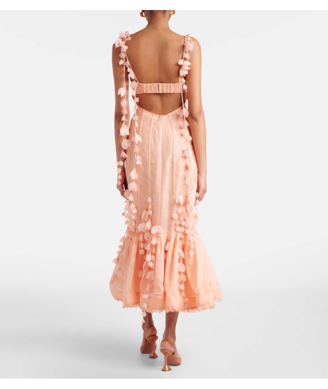 ZIMMERMANN Коралловое шелковое коктейльное платье, фото 3
