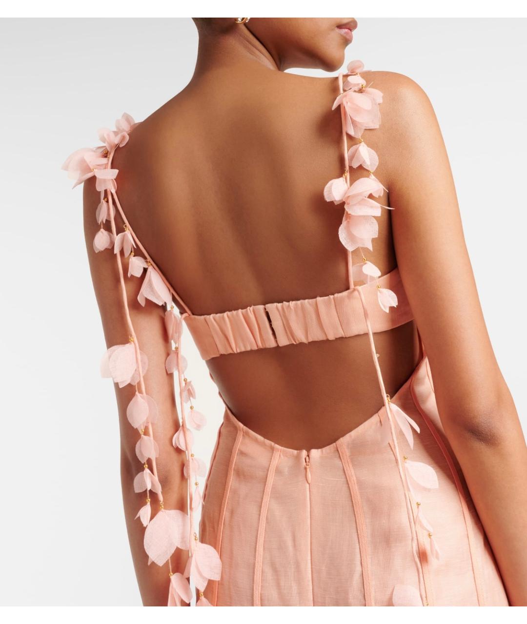 ZIMMERMANN Коралловое шелковое коктейльное платье, фото 5