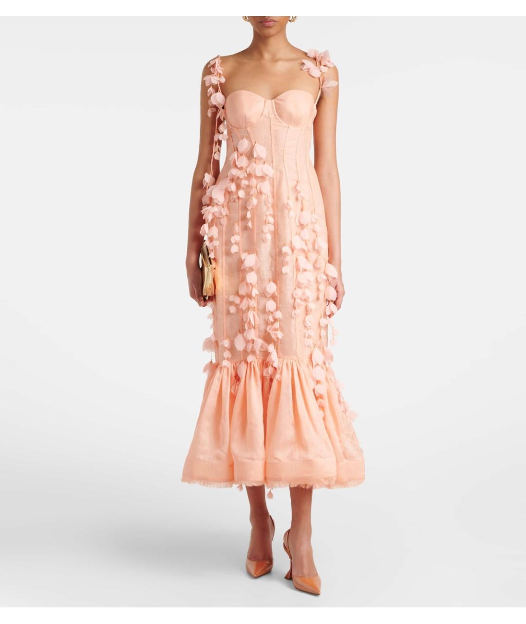 ZIMMERMANN Коралловое шелковое коктейльное платье, фото 2