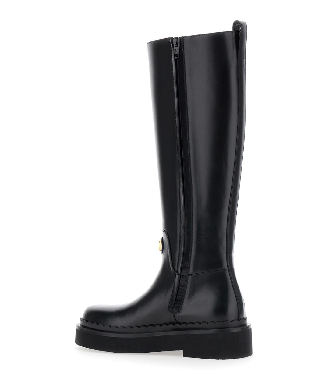 VALENTINO Черные кожаные сапоги, фото 3