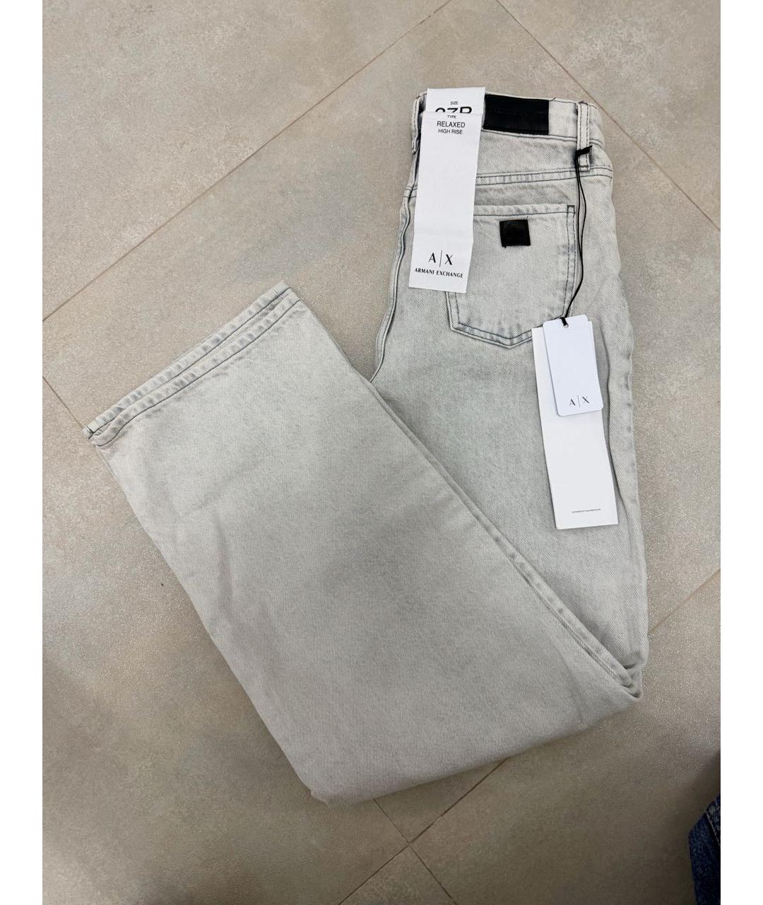 ARMANI EXCHANGE Серые хлопковые прямые джинсы, фото 7