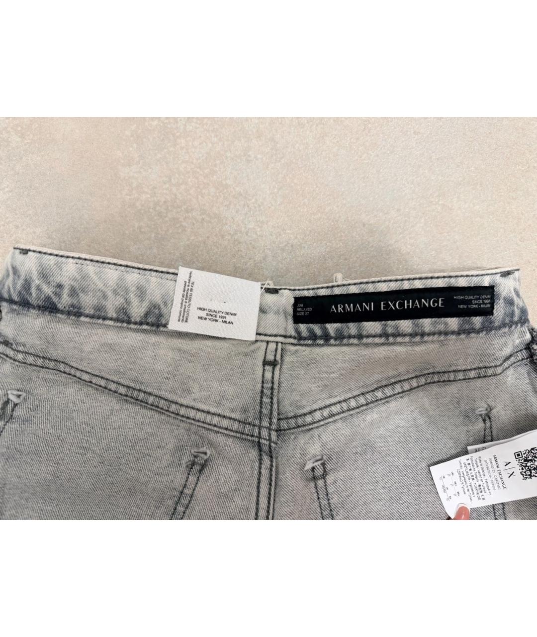 ARMANI EXCHANGE Серые хлопковые прямые джинсы, фото 2