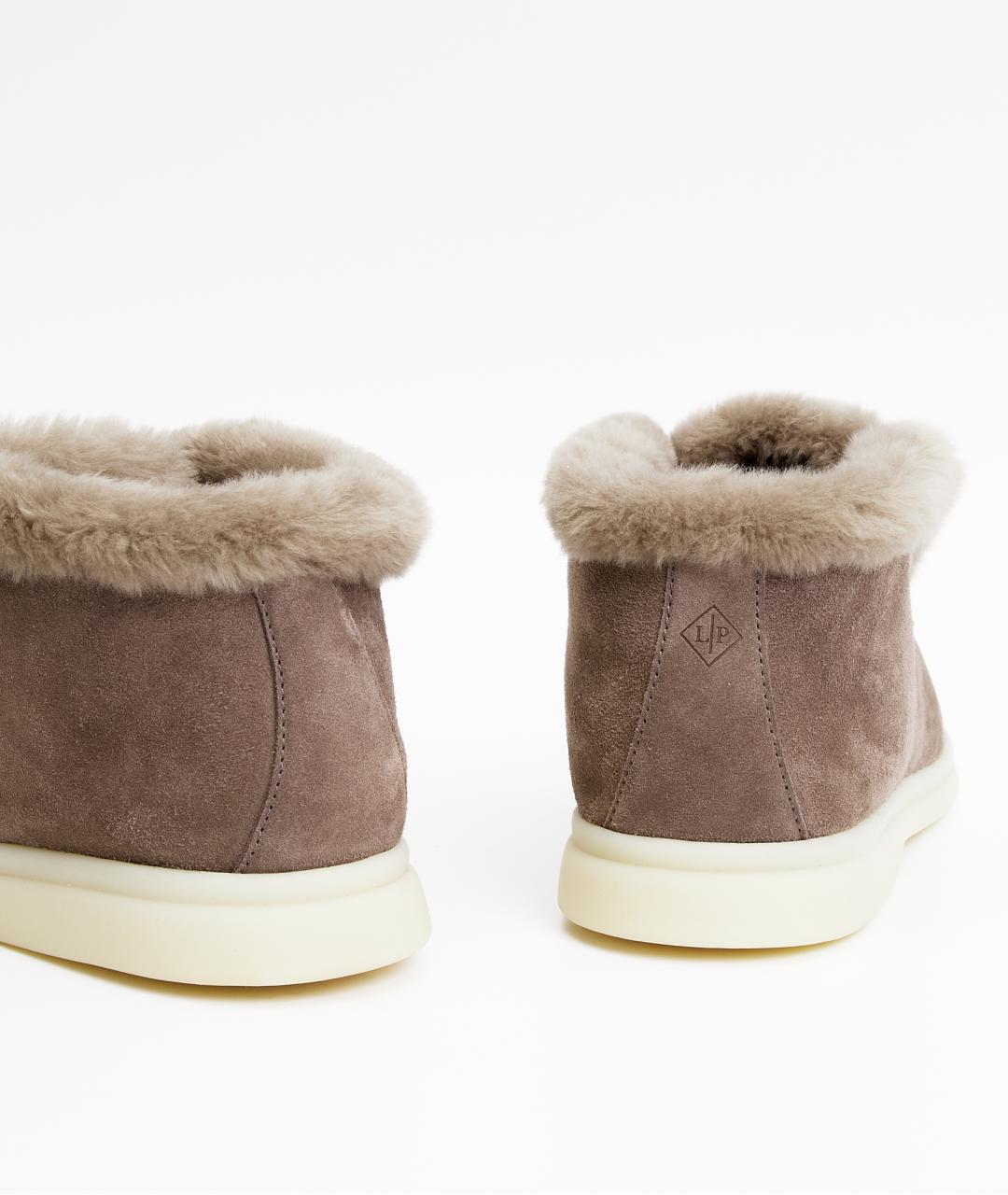 LORO PIANA Коричневые замшевые ботинки, фото 7