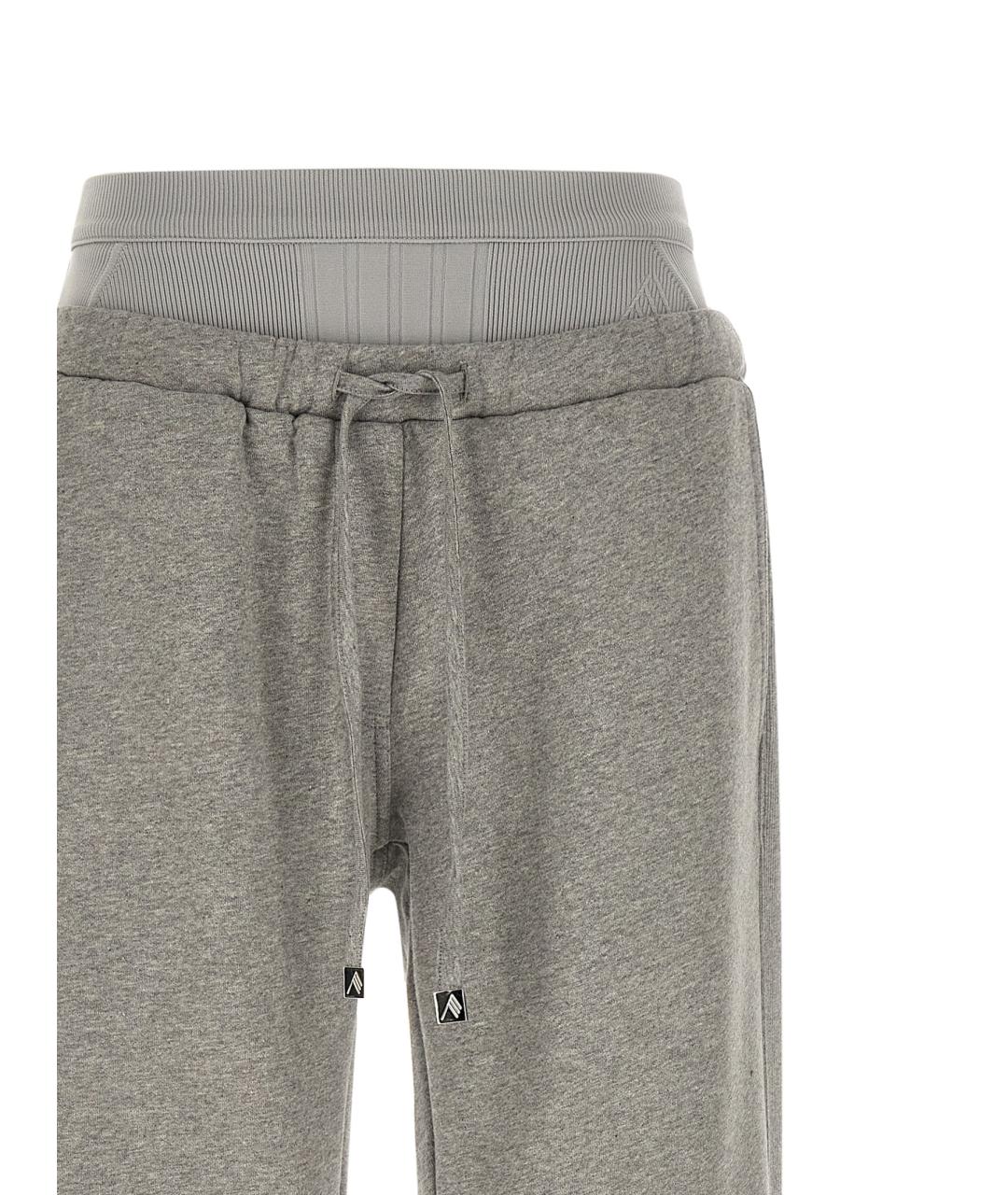 THE ATTICO Серые хлопковые спортивные брюки и шорты, фото 3