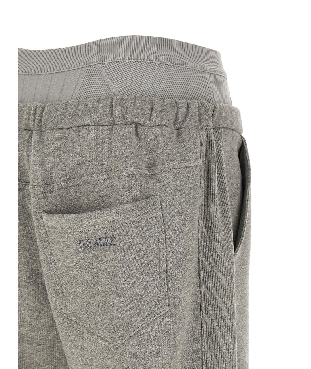 THE ATTICO Серые хлопковые спортивные брюки и шорты, фото 4