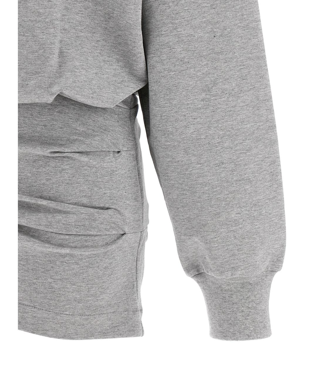 THE ATTICO Серое хлопковое платье, фото 4