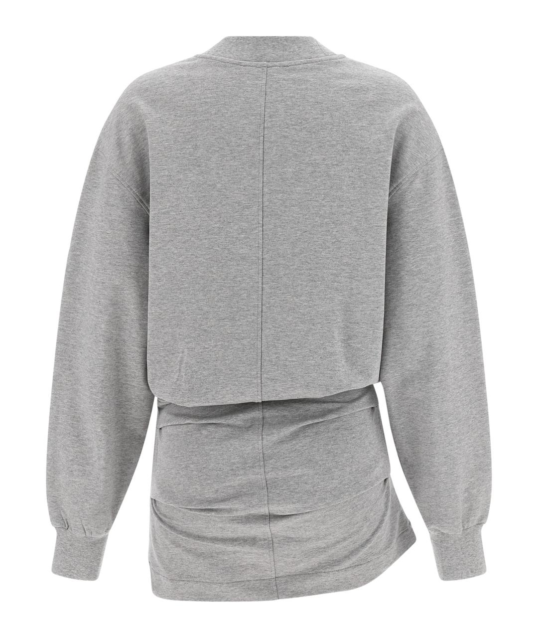 THE ATTICO Серое хлопковое платье, фото 2