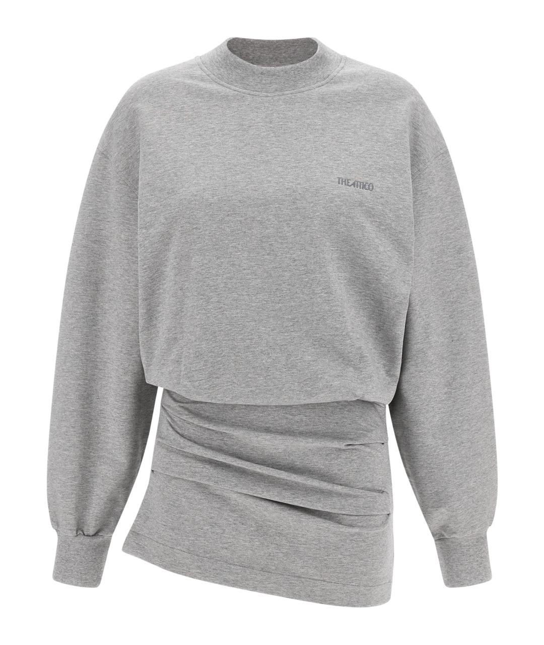 THE ATTICO Серое хлопковое платье, фото 1