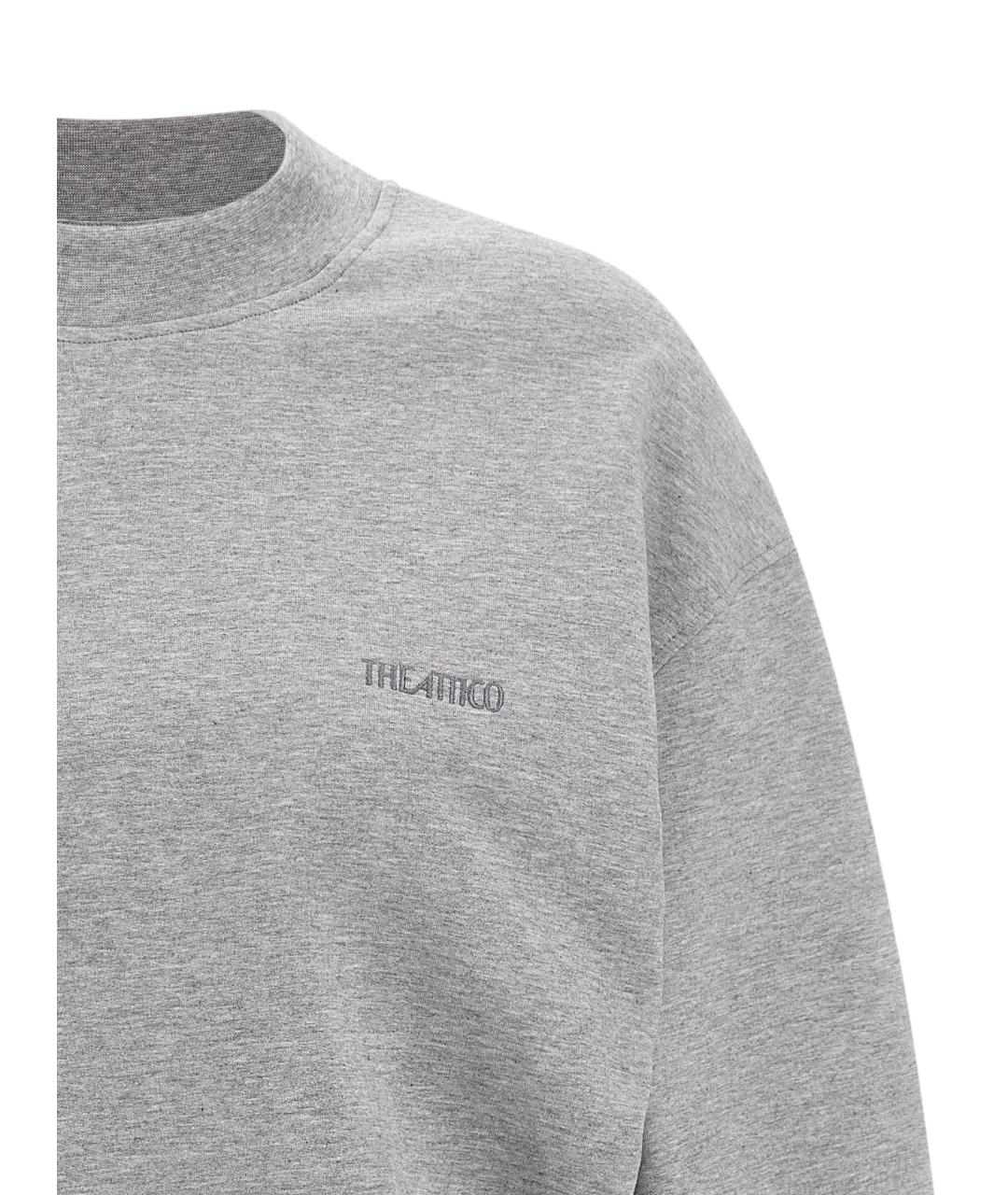 THE ATTICO Серое хлопковое платье, фото 3