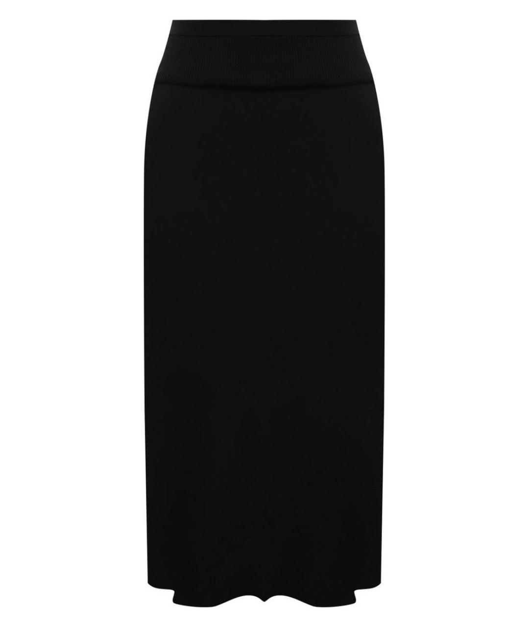 RICK OWENS Черная вискозная юбка миди, фото 1