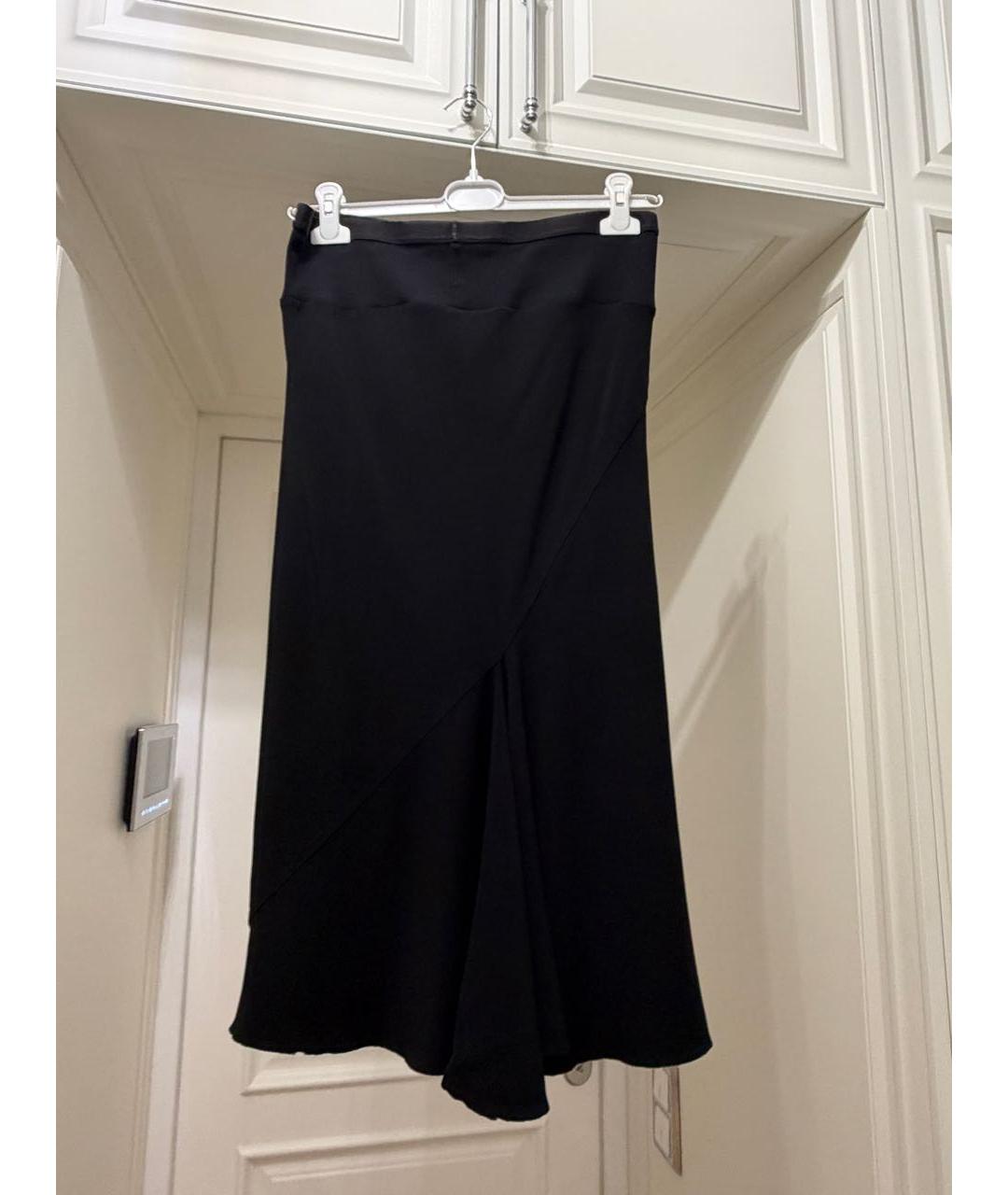 RICK OWENS Черная вискозная юбка миди, фото 4