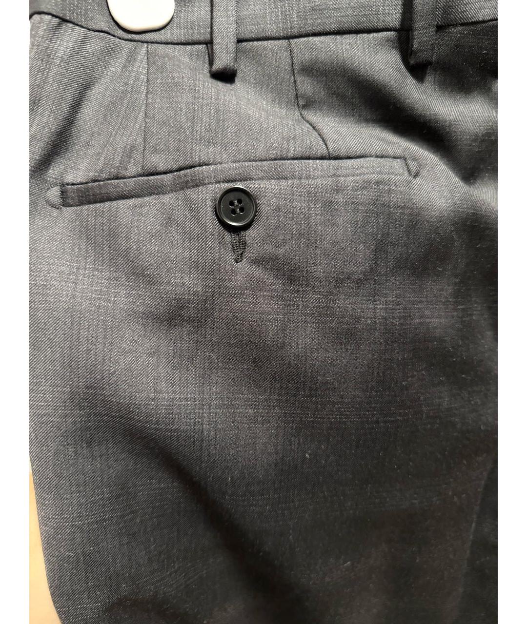 PRADA Антрацитовые шерстяные классические брюки, фото 5