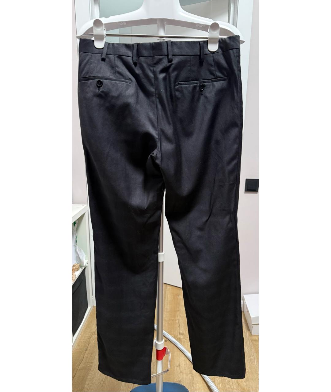 PRADA Антрацитовые шерстяные классические брюки, фото 2