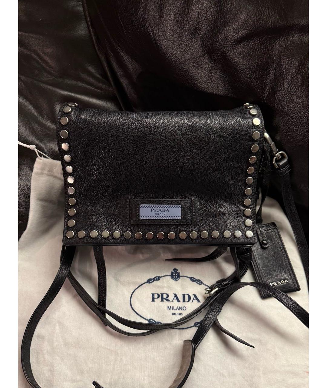 PRADA Черная кожаная сумка через плечо, фото 2