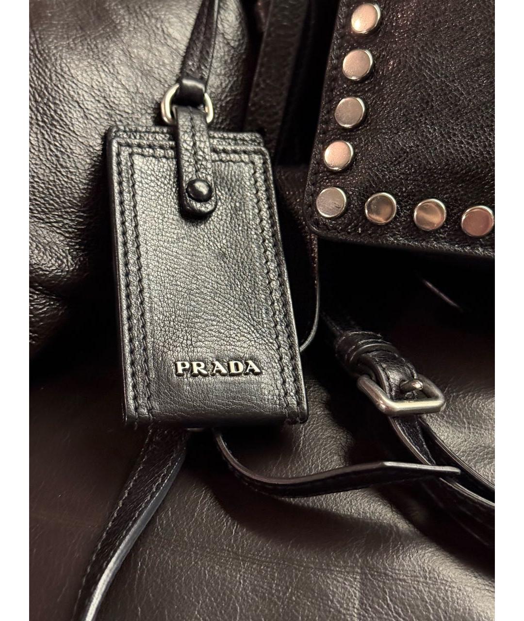 PRADA Черная кожаная сумка через плечо, фото 6