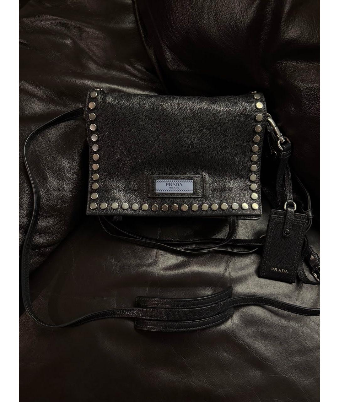 PRADA Черная кожаная сумка через плечо, фото 3