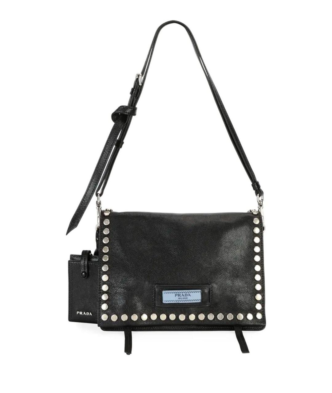 PRADA Черная кожаная сумка через плечо, фото 9