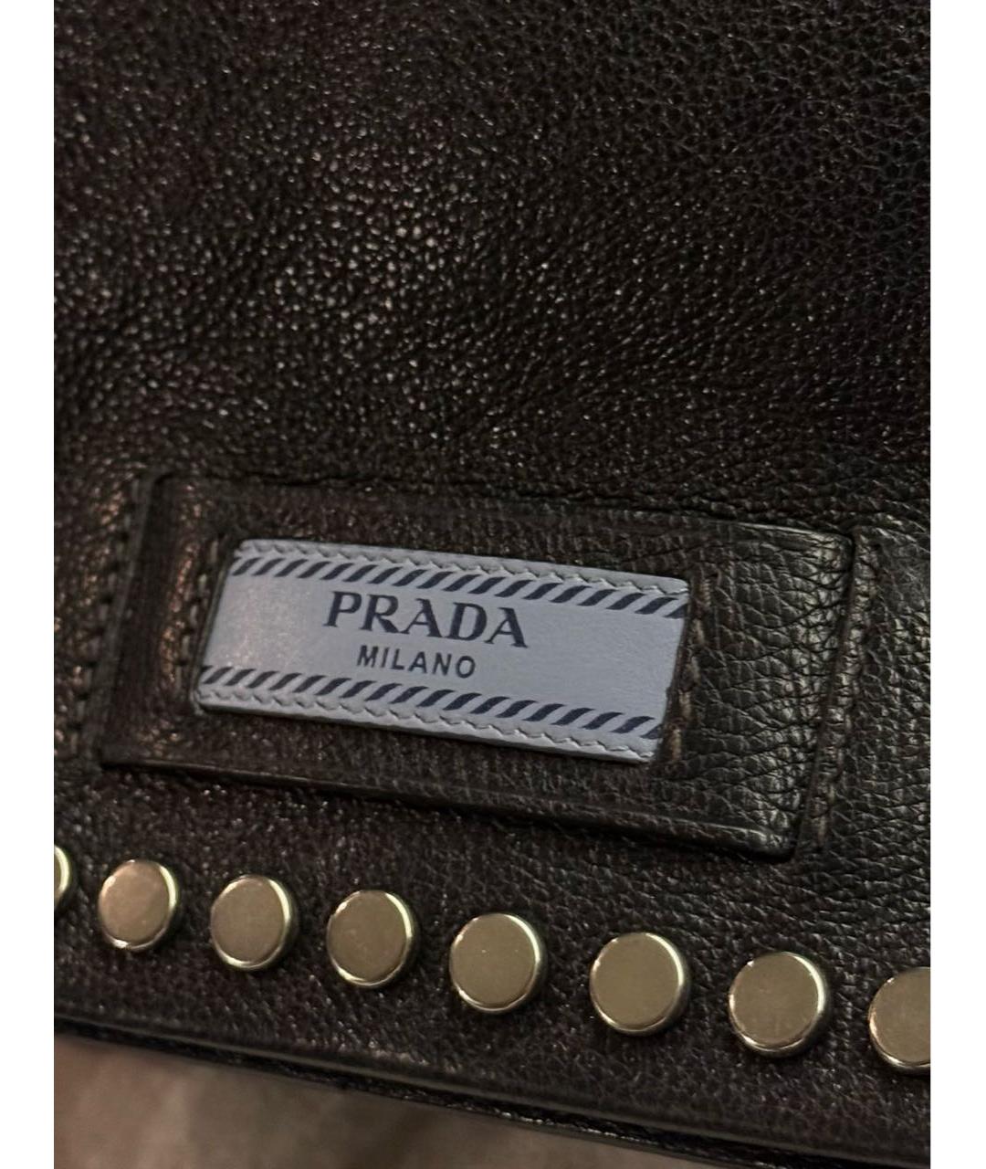 PRADA Черная кожаная сумка через плечо, фото 5