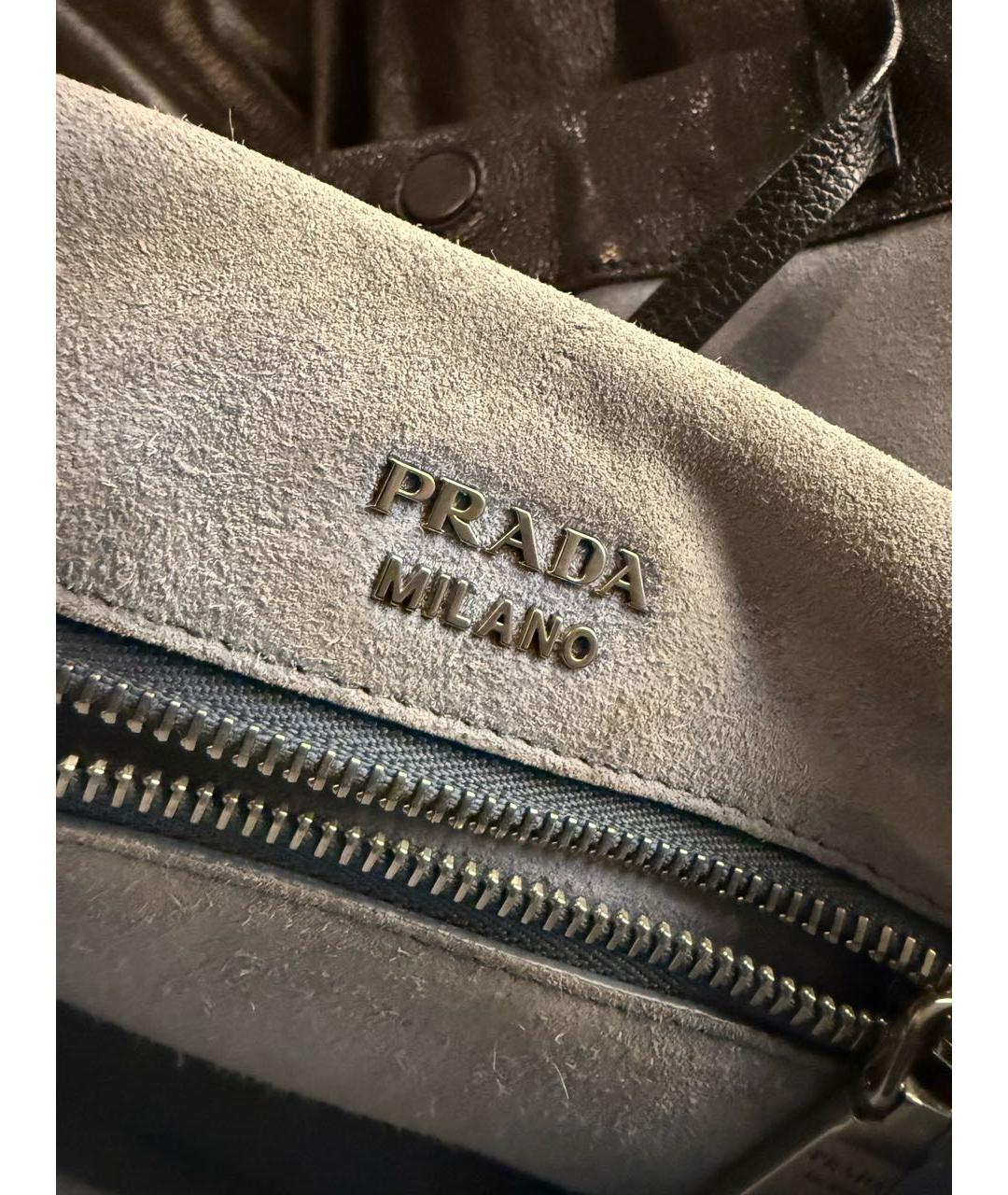 PRADA Черная кожаная сумка через плечо, фото 7