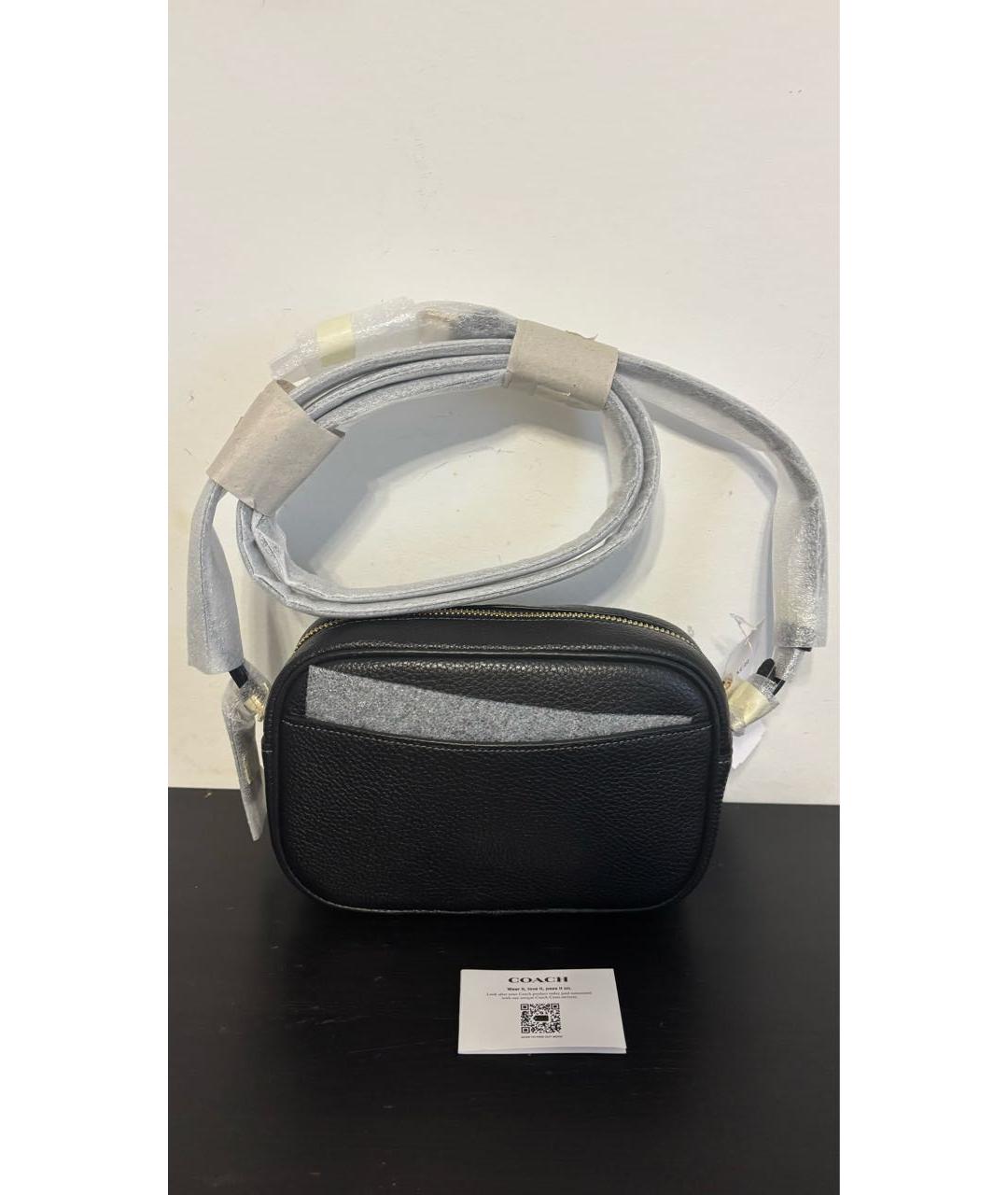 COACH Черная кожаная сумка с короткими ручками, фото 3