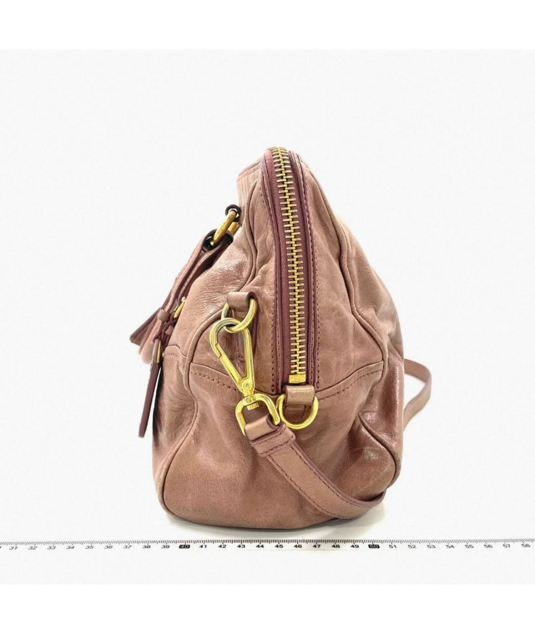 PRADA Бежевая кожаная сумка с короткими ручками, фото 2