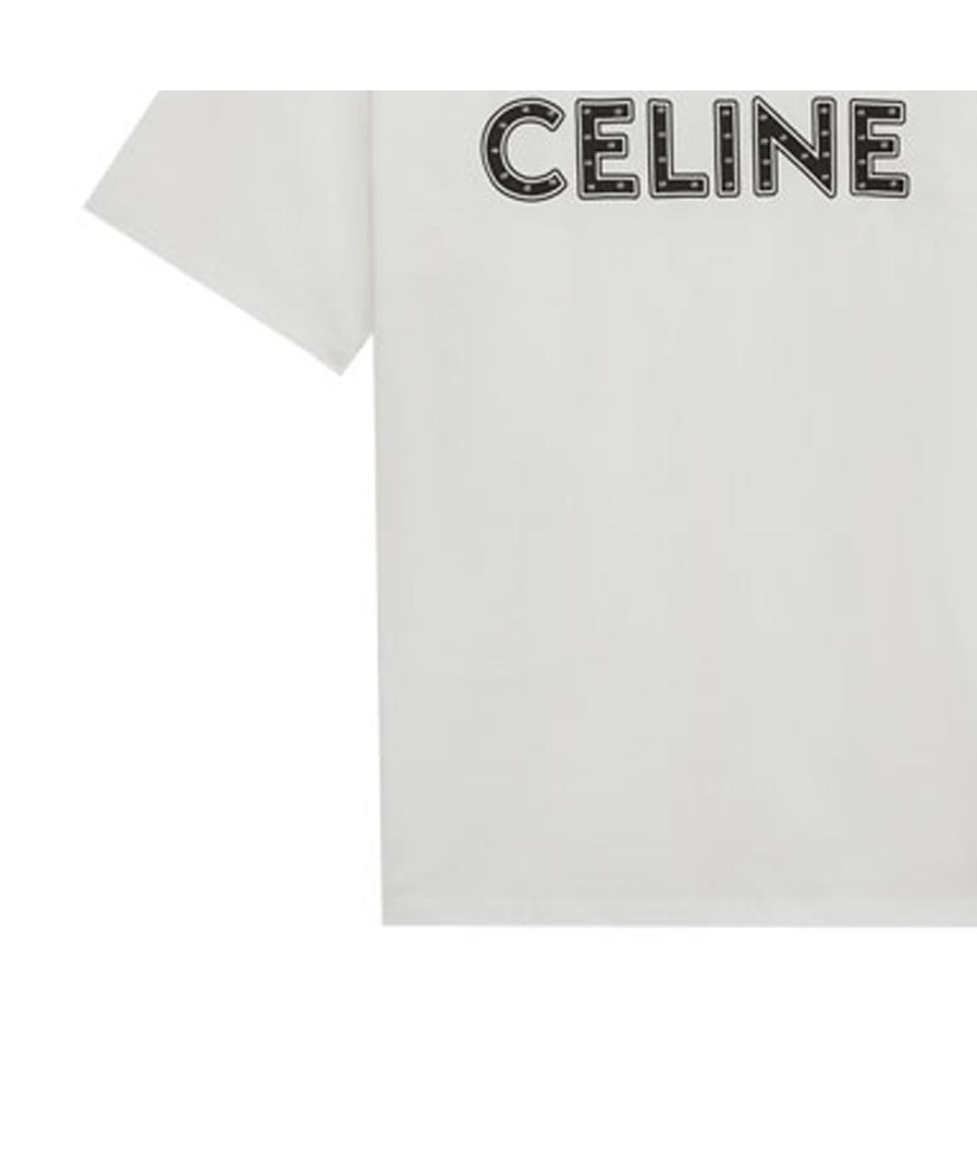 CELINE Белая хлопковая футболка, фото 5