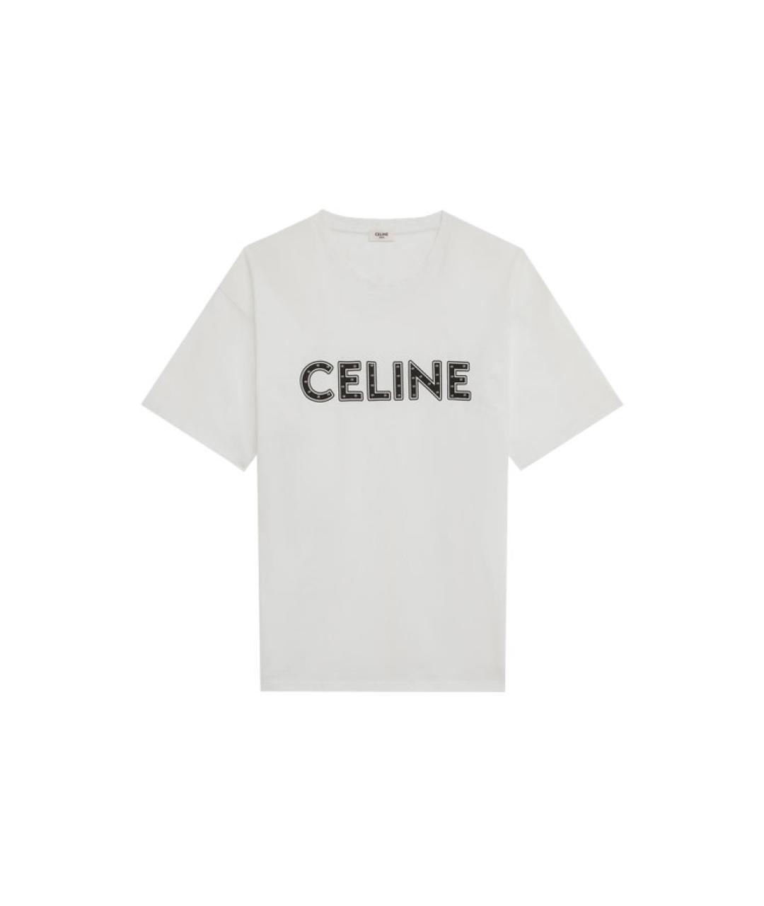 CELINE Белая хлопковая футболка, фото 1